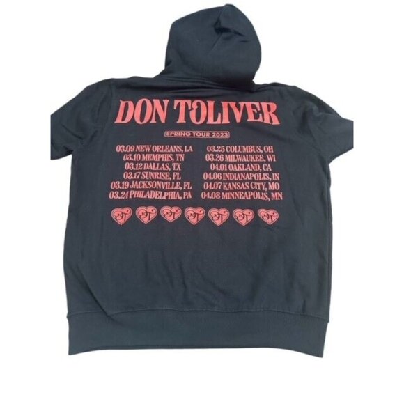 Don Toliver Love Sick Spring Tour 2023 Dates 2 sided Hoodie L Large Black nwot - Picture 3 of 11